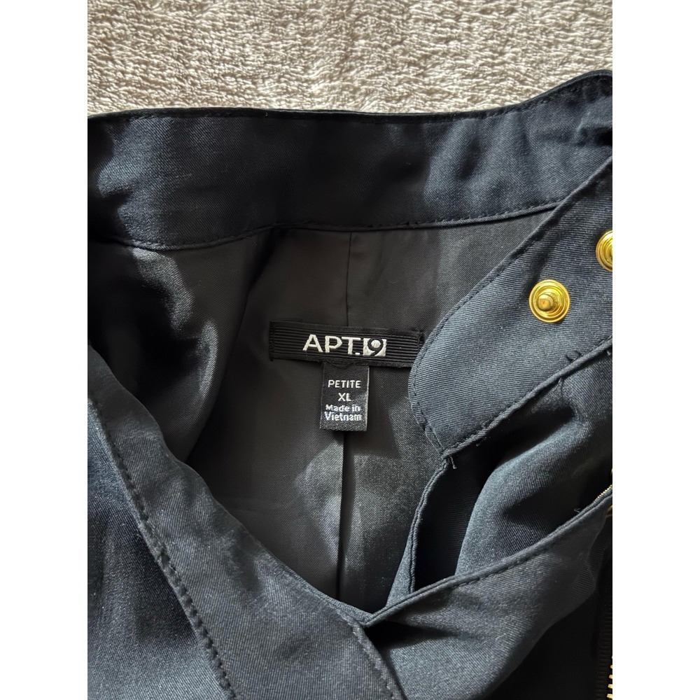 Apt. 9 Gray Moto Style Military Jacket Coat Womens Zippers Pockets Size XL P NWT - Picture 4 of 8